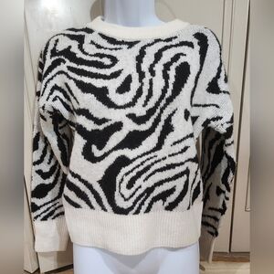 Industry Monochrome Zebra Pattern Sweater